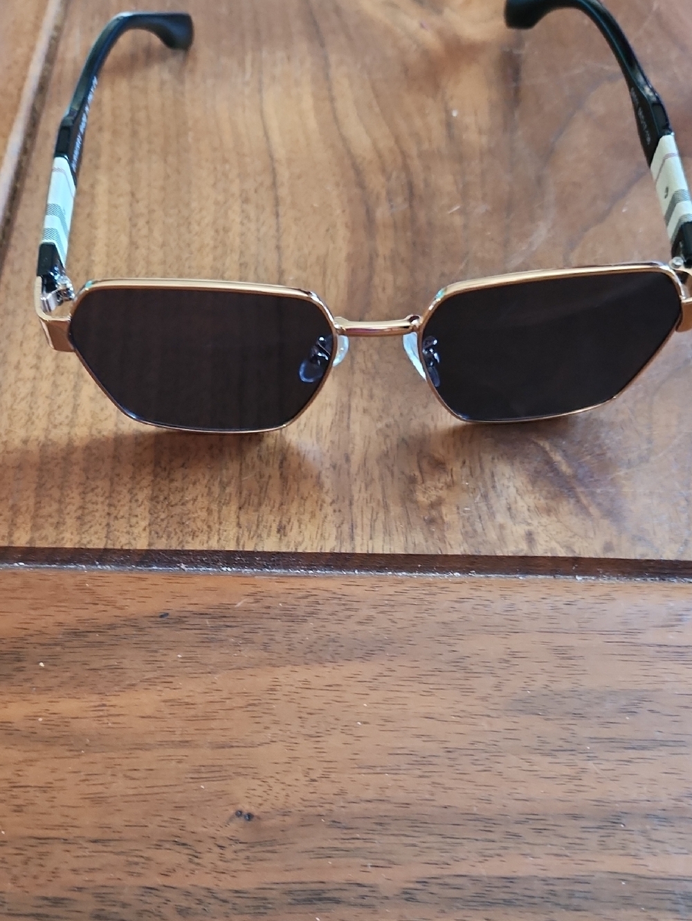 Fashion to Figure Gold Frame Black Lens Geometric Sunglasses